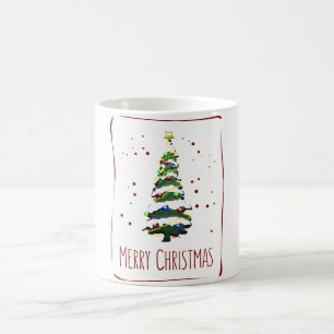 Weihnachtsbaum im Schnee, Grußkarte 2022 Kaffeetasse