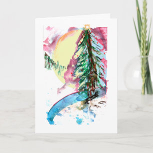 Weihnachtsbaum im Schnee Karte