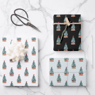 Weihnachtsbaum im Schnee v2 Geschenkpapier Set