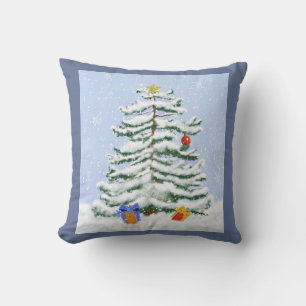 Weihnachtsbaum im Schneekissen Kissen