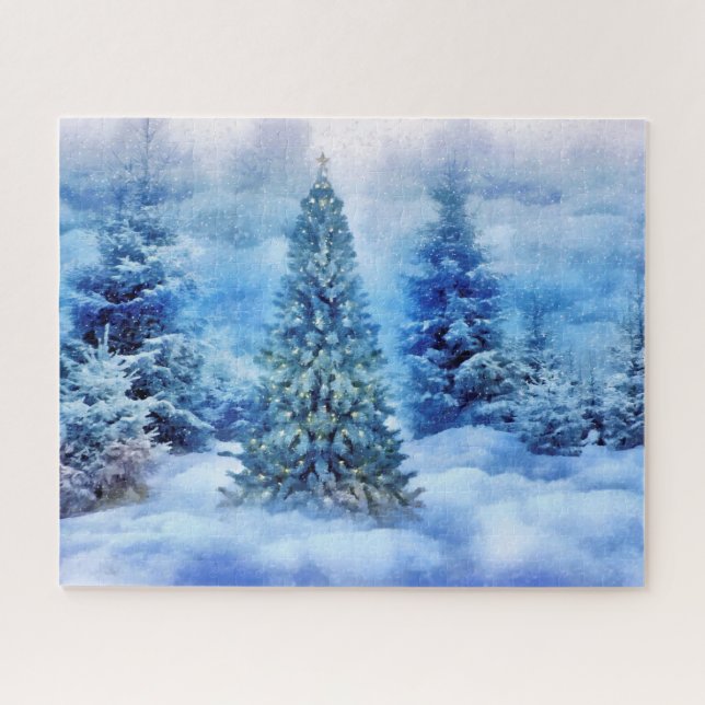Weihnachtsbaum im Schneewald (Horizontal)