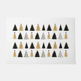 Weihnachtsbaum im Schwarz-Gold-Stil Fußmatte