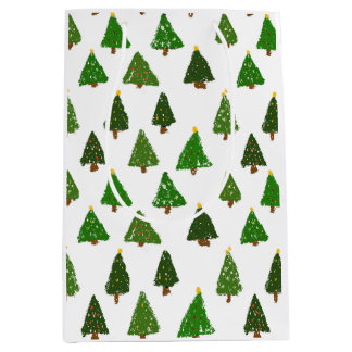 Weihnachtsbaum im Stil von Kinderzeichnungen Mittlere Geschenktüte