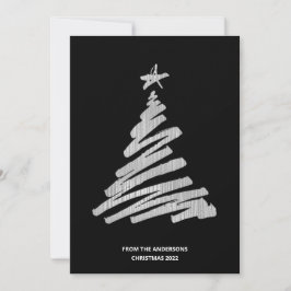 Weihnachtsbaum-Imitate Silver Foil und Black Feiertagskarte