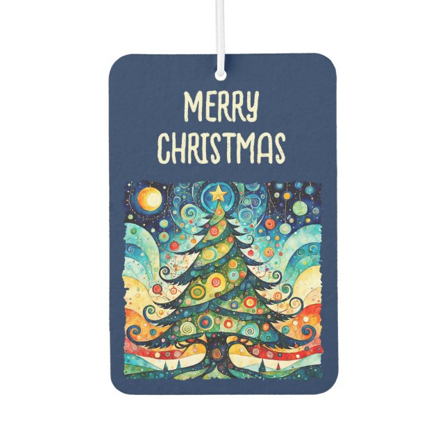 Weihnachtsbaum in abstrakter Kunst 3 - Fanspass Autolufterfrischer (Vorderseite)