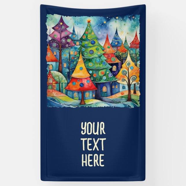 Weihnachtsbaum in abstrakter Kunst 8 - Fanspass Banner (Vertikal)