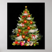 Weihnachtsbaum in Aquarellfarben, Gestaltung des A