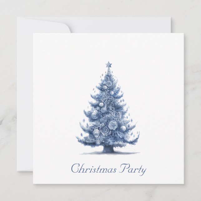 Weihnachtsbaum in Delft Blue anpassbar Save The Date (Vorderseite)