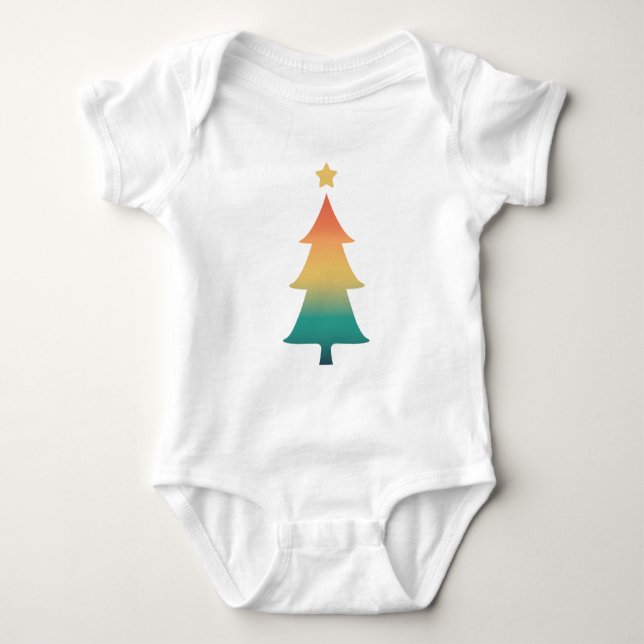 Weihnachtsbaum in der Dämmerung Baby Strampler (Vorderseite)