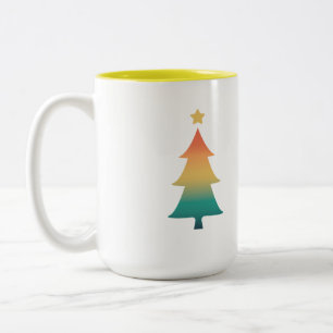 Weihnachtsbaum in der Dämmerung Zweifarbige Tasse