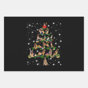 Weihnachtsbaum in Deutschland mit Lichteinfall Geschenkpapier Set