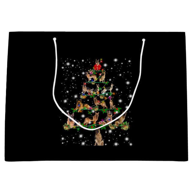 Weihnachtsbaum in Deutschland mit Lichteinfall Große Geschenktüte (Vorderseite)