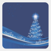Weihnachtsbaum in einem blauen Wintergartenaufkleb