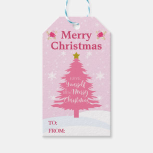 Weihnachtsbaum in Pink Geschenkanhänger