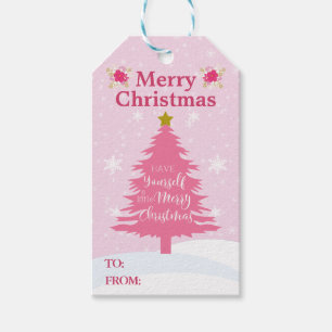 Weihnachtsbaum in Pink Geschenkanhänger