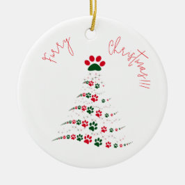 Weihnachtsbaum in Rot und Grün | Weihnachten Keramik Ornament