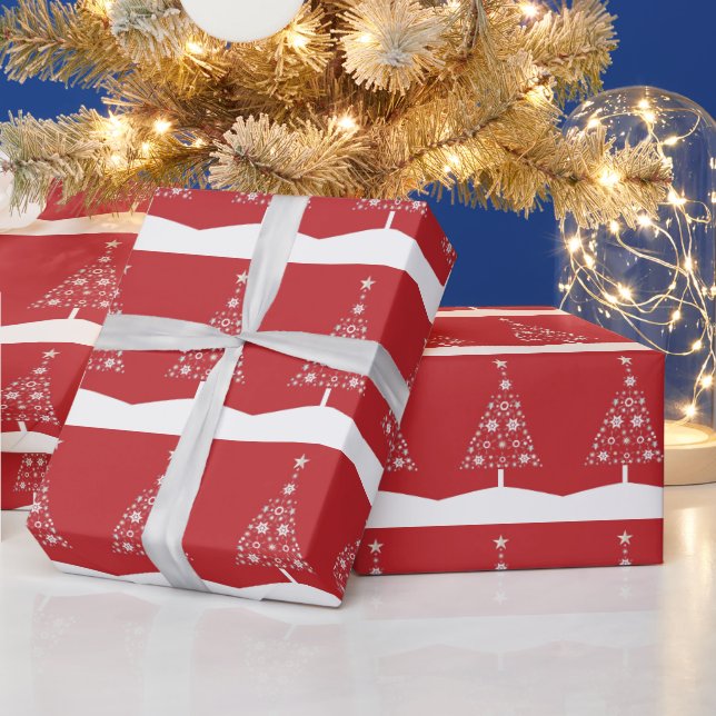 Weihnachtsbaum in Rot und Weiß Geschenkpapier (Feiertage)