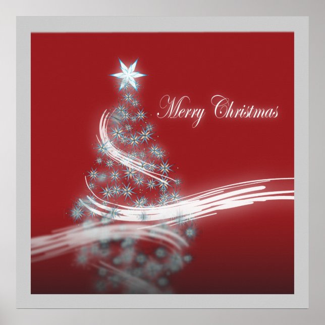 Weihnachtsbaum in schick Weihnachten Poster (Vorne)