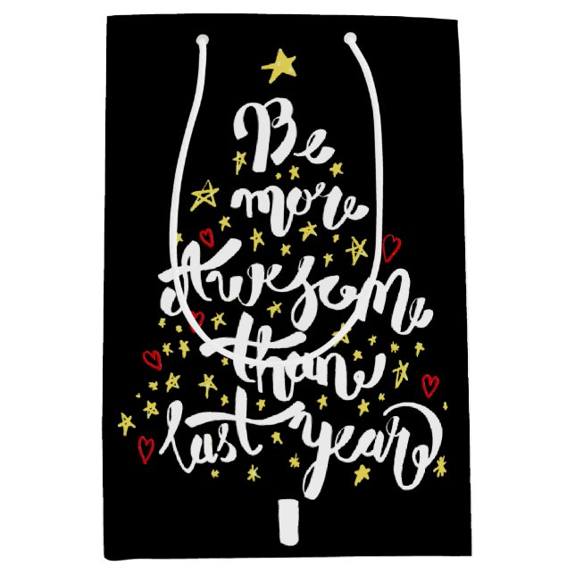 Weihnachtsbaum Inspiration Zitat Mittlere Geschenktüte (Vorderseite)