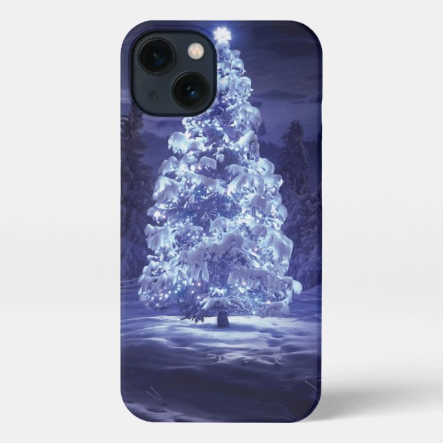 Weihnachtsbaum iPhone Hülle (Rückseite)