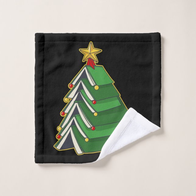Weihnachtsbaum IV Badhandtuch Set (Waschlappen)