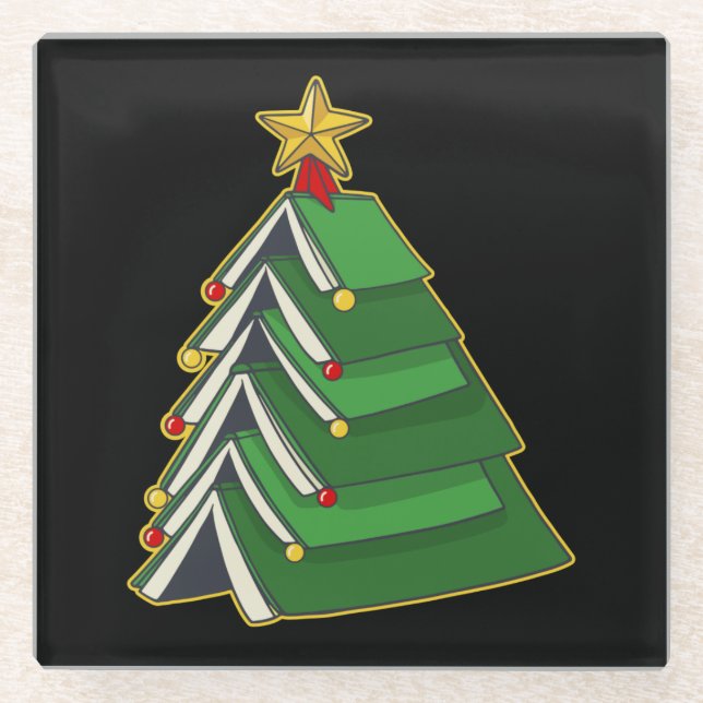 Weihnachtsbaum IV Glasuntersetzer (Vorderseite)