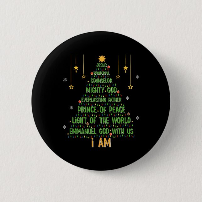 Weihnachtsbaum Jesus Christliche Bibel Glaube Urla Button (Vorderseite)