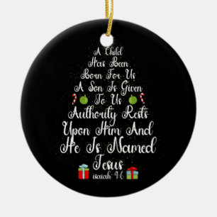 Weihnachtsbaum Jesus Mighty God Isaiah 9 6 Glaube  Keramik Ornament