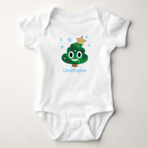Weihnachtsbaum Kacke Emoji Baby Bodysuit