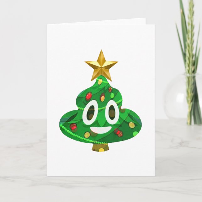 Weihnachtsbaum kacken Emoji Feiertagskarte (Vorderseite)