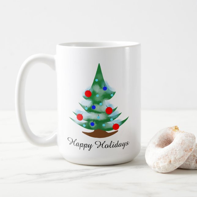 Weihnachtsbaum Kaffeetasse (Mit Donut)