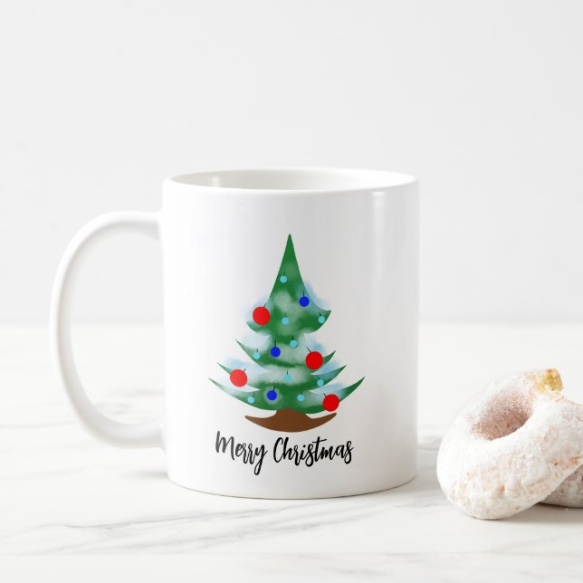 Weihnachtsbaum Kaffeetasse (Mit Donut)