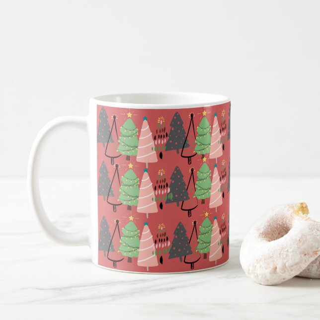 Weihnachtsbaum Kaffeetasse (Mit Donut)