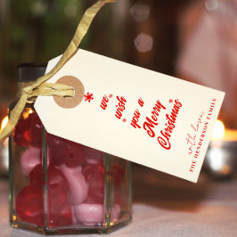 Weihnachtsbaum-Kalligrafie | Familienname Geschenkanhänger