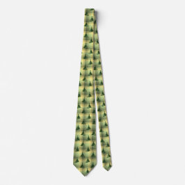 Weihnachtsbaum Kariert Sage Green zweiseitig Krawatte