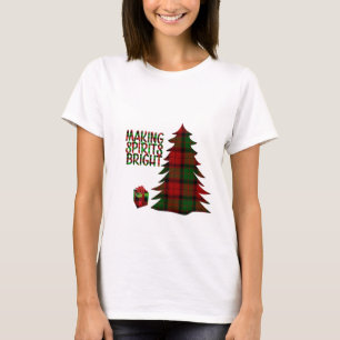 Weihnachtsbaum Kariert T-Shirt