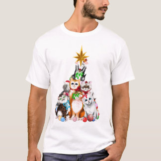 Weihnachtsbaum-Kätzchen-T - Shirt