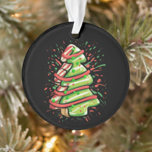 Weihnachtsbaum-Keks-Pinselstrich-Splatter-Preppy  Ornament
