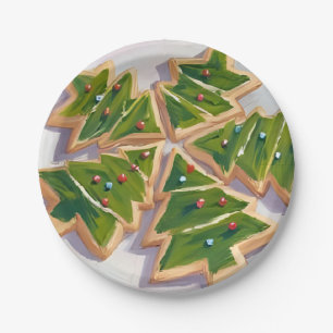 Weihnachtsbaum-Kekse Urlaubsfeier Pappteller