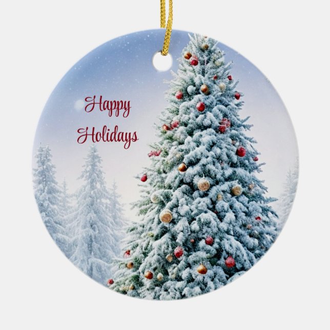 Weihnachtsbaum Keramik Ornament (Vorne)