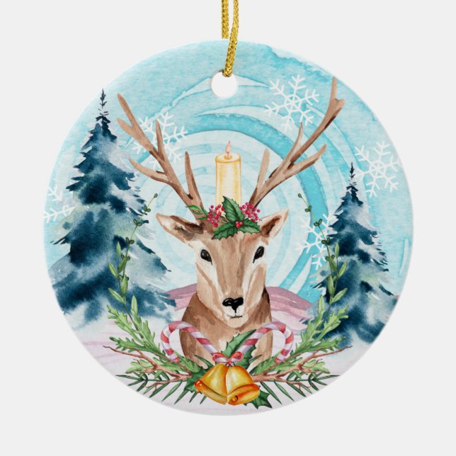 Weihnachtsbaum Keramik Ornament (Vorne)