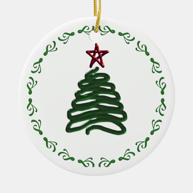 Weihnachtsbaum Keramikornament (Vorne)