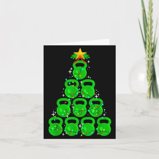 Weihnachtsbaum Kettlebell Xmas Fitnessstudio Worko Karte (Vorderseite)