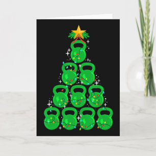 Weihnachtsbaum-Kettlebell Xmas-Gym-Workout Fitness Karte
