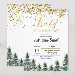 Weihnachtsbaum Kinderdusche Einladung Winter