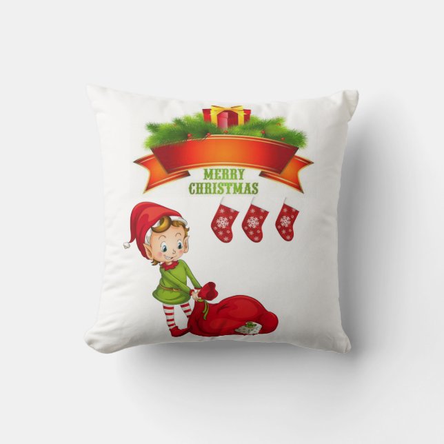Weihnachtsbaum Kissen, Elf Kissen (Vorderseite)