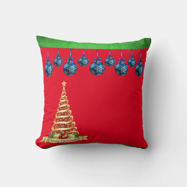 Weihnachtsbaum Kissen, frohe Weihnachten Kissen (Vorderseite)