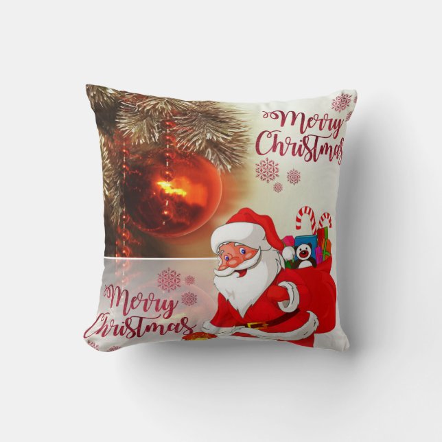Weihnachtsbaum Kissen, frohe Weihnachten Kissen (Vorderseite)