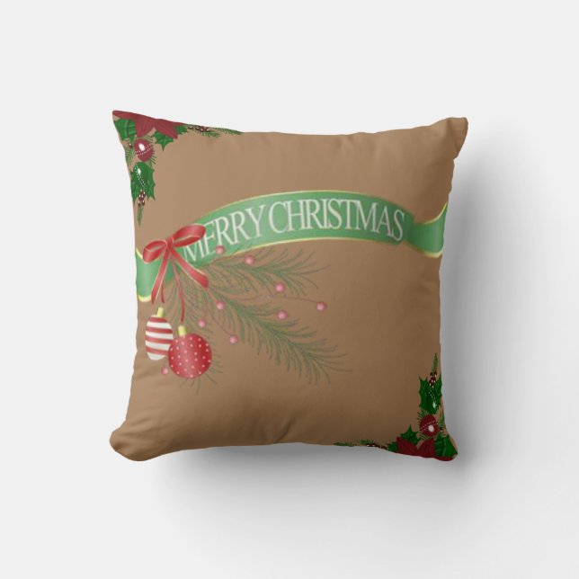 Weihnachtsbaum Kissen, frohe Weihnachten Kissen (Vorderseite)