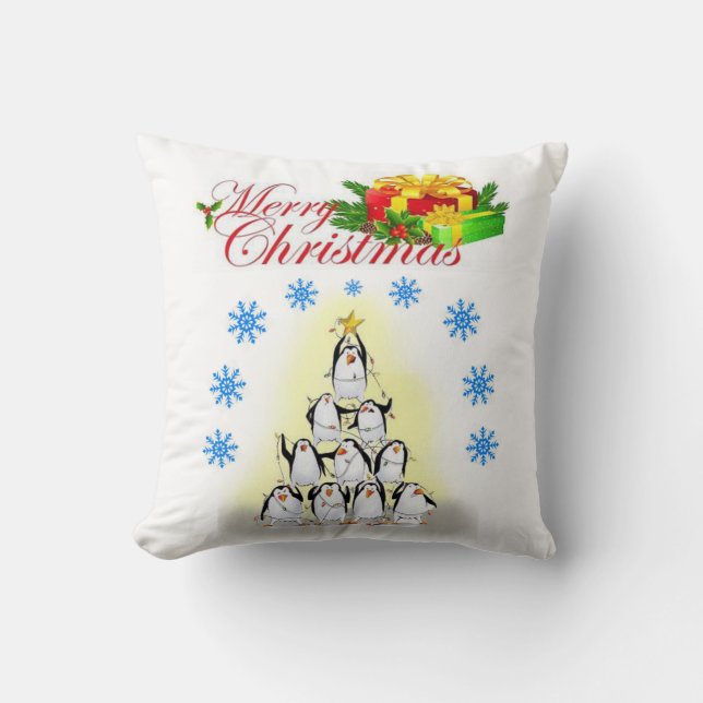 Weihnachtsbaum Kissen, frohe Weihnachten Kissen (Vorderseite)